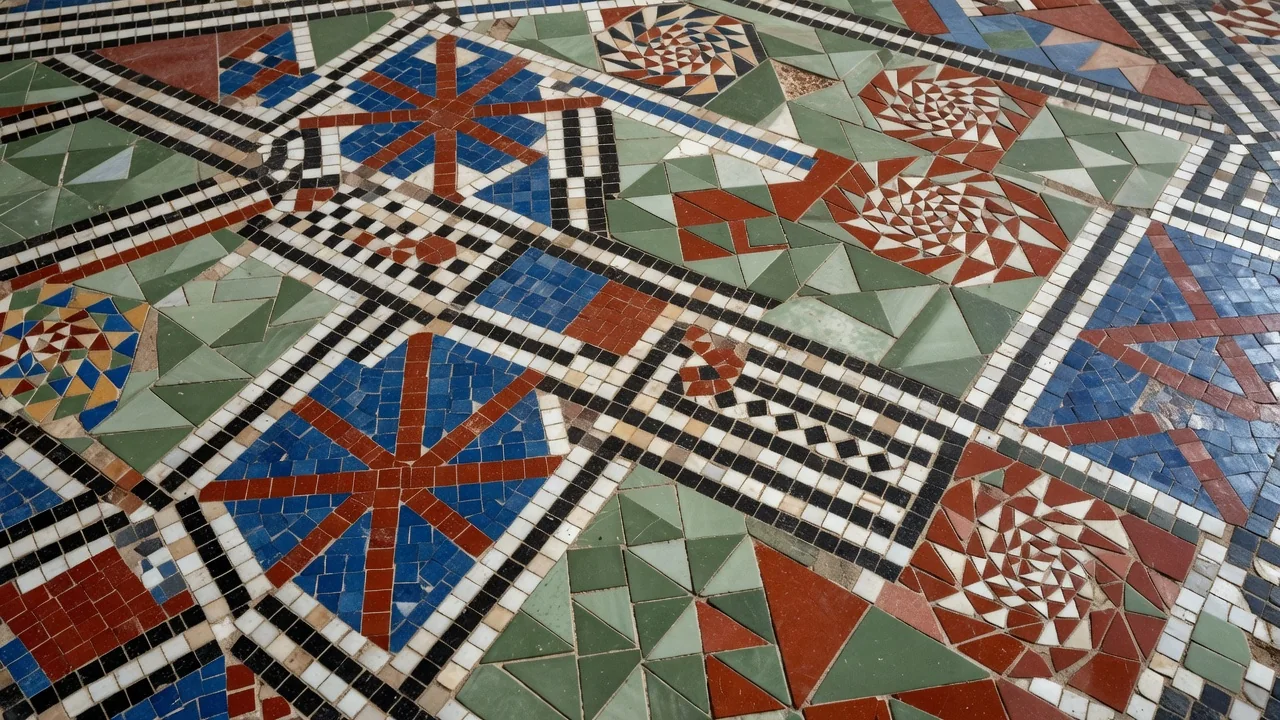 A Byzantine mosaic floor in Jerusalem