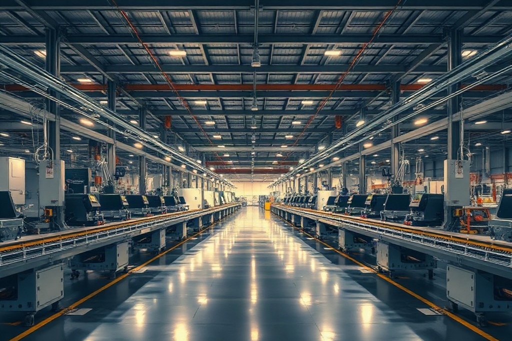Industrial zone in northern Israel at sunrise